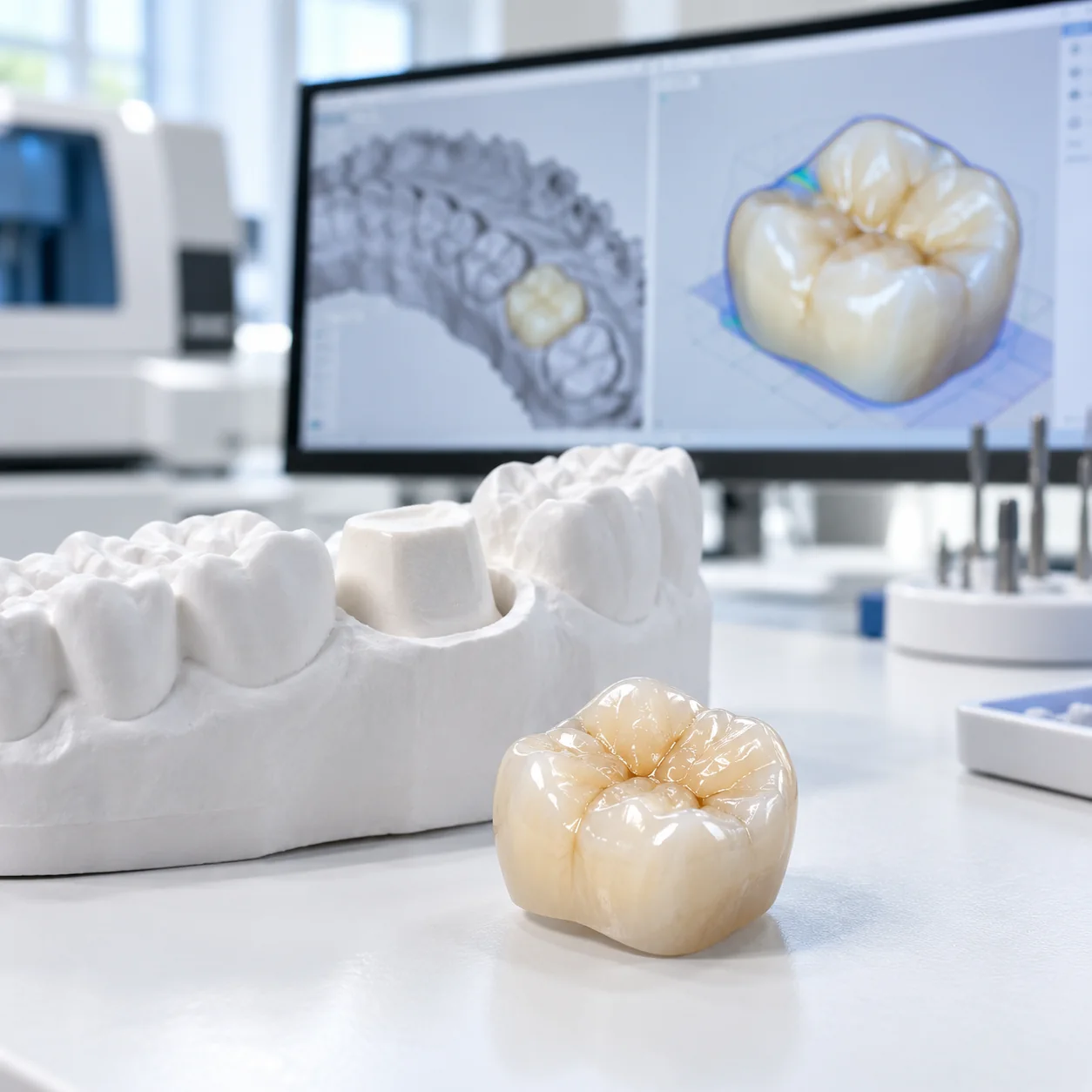 Digital dental crown restoration